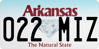 AR license plate 022MIZ