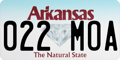 AR license plate 022MOA