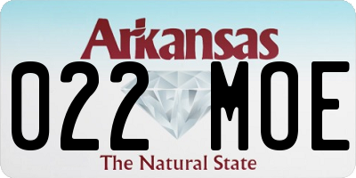 AR license plate 022MOE