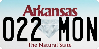 AR license plate 022MON