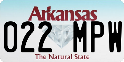 AR license plate 022MPW