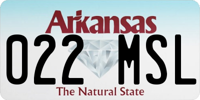 AR license plate 022MSL