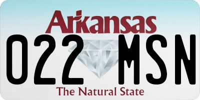 AR license plate 022MSN