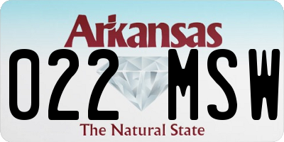 AR license plate 022MSW
