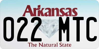 AR license plate 022MTC