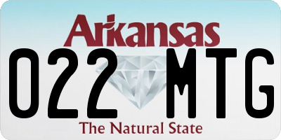 AR license plate 022MTG