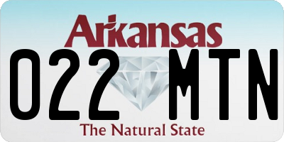 AR license plate 022MTN