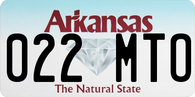 AR license plate 022MTO
