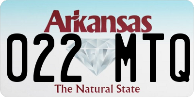 AR license plate 022MTQ