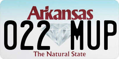 AR license plate 022MUP