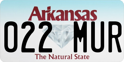 AR license plate 022MUR