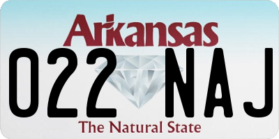 AR license plate 022NAJ