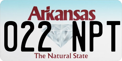 AR license plate 022NPT