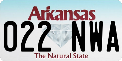 AR license plate 022NWA