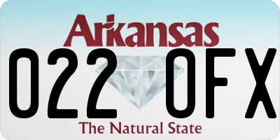 AR license plate 022OFX
