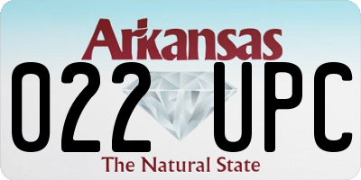 AR license plate 022UPC