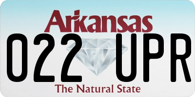 AR license plate 022UPR