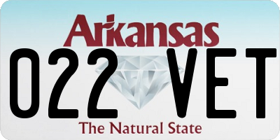 AR license plate 022VET