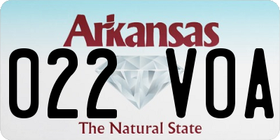 AR license plate 022VOA