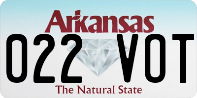 AR license plate 022VOT