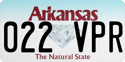 AR license plate 022VPR
