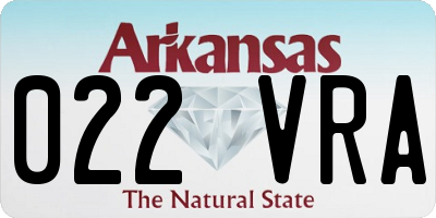 AR license plate 022VRA