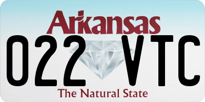 AR license plate 022VTC