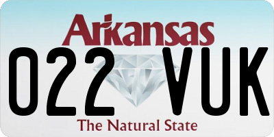 AR license plate 022VUK