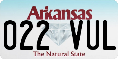 AR license plate 022VUL