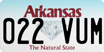 AR license plate 022VUM