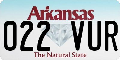 AR license plate 022VUR
