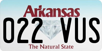 AR license plate 022VUS