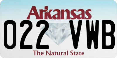 AR license plate 022VWB