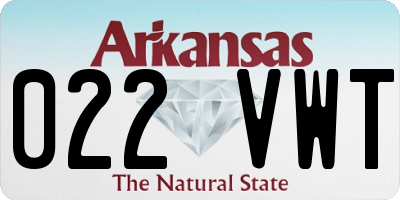 AR license plate 022VWT