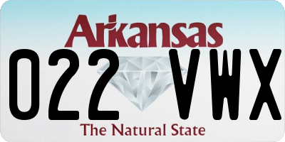 AR license plate 022VWX