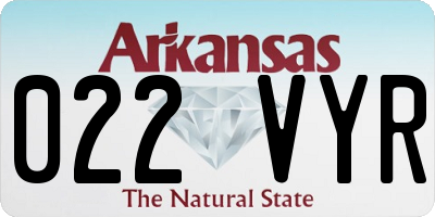 AR license plate 022VYR