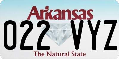 AR license plate 022VYZ