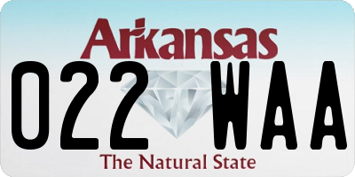 AR license plate 022WAA