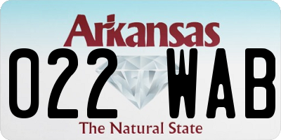 AR license plate 022WAB