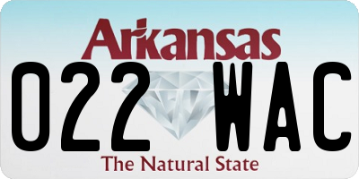 AR license plate 022WAC