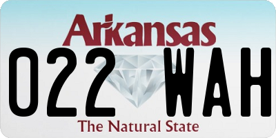 AR license plate 022WAH
