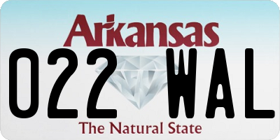 AR license plate 022WAL