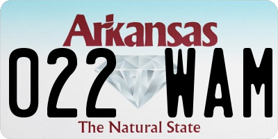 AR license plate 022WAM