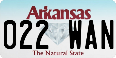 AR license plate 022WAN