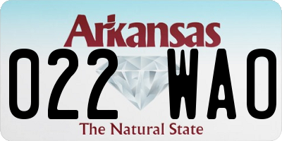 AR license plate 022WAO