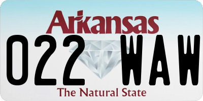 AR license plate 022WAW