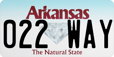 AR license plate 022WAY