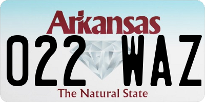 AR license plate 022WAZ