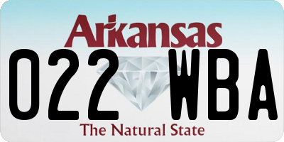 AR license plate 022WBA