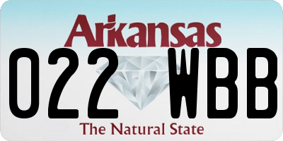 AR license plate 022WBB
